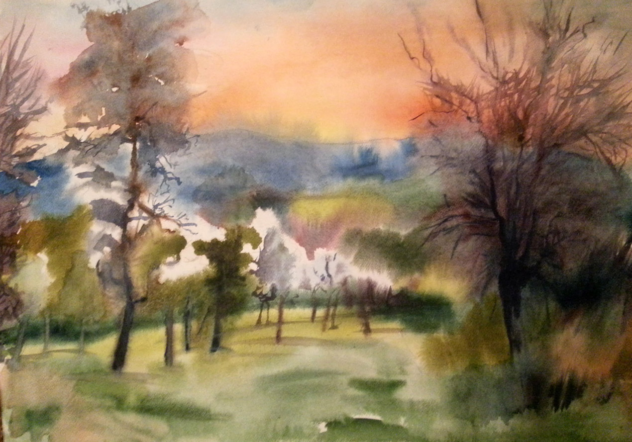 The first minutes of the spring sunrise